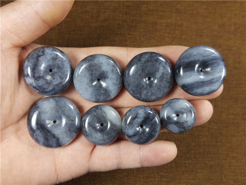 琪玉商城和田玉细腻油润青花籽料平安扣挂件8-20克