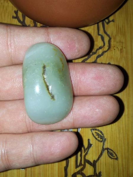 琪玉商城和田玉翠青白玉籽料254克