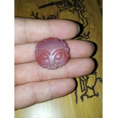 琪玉商城南红玫瑰红虎面牌子13.7克，冲钻特价！