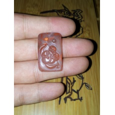 琪玉商城南红樱桃红荷花牌子9.5克，特价1200元！