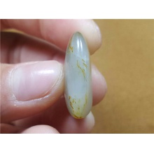 琪玉商城和田玉细腻完整红皮青花手链籽料6.2克，玉友已结缘0701！