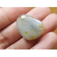 琪玉商城和田玉细腻完整红皮青花手链籽料6.2克，玉友已结缘0701！