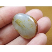 琪玉商城和田玉细腻完整红皮青花手链籽料6.2克，玉友已结缘0701！