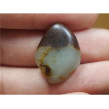 琪玉商城和田玉聚黑皮白玉籽料3.7克，玉友已结缘0506！