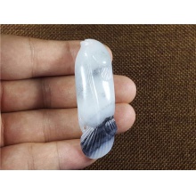 琪玉商城和田玉细腻油润青花籽料连年有余墨鱼挂件24.7克