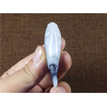 琪玉商城和田玉细腻油润青花籽料连年有余墨鱼挂件24.7克