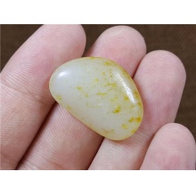 琪玉商城和田玉细腻油润撒金皮白玉手链籽料5.7克