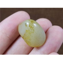 琪玉商城和田玉细腻老熟撒金皮白玉手链籽料6克