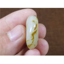 琪玉商城和田玉细腻老熟秋梨皮白玉手链籽料5.4克，已配4206手链！