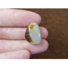 琪玉商城和田玉细腻油润双面天地枣红皮白玉手链籽料4.8克