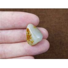 琪玉商城和田玉细腻油润双面天地枣红皮白玉手链籽料4.8克