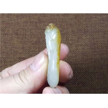 琪玉商城和田玉撒金秋梨皮白玉籽料代代封候挂件30.3克