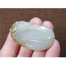 琪玉商城和田玉撒金秋梨皮白玉籽料代代封候挂件30.3克