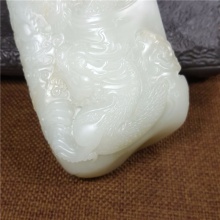 琪玉商城和田玉细腻油润白玉籽料双龙戏珠大摆件441.3克，询价！WP