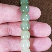 琪玉商城和田玉细腻油润渐变黄口老型珠10X11MM手链籽料34克