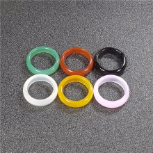 天然冰种红绿黄黑白粉玛瑙玉髓戒指环新人补贴特价 【买二赠送纯棉盘玩袋】