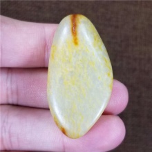 琪玉商城和田玉细腻油润撒金皮白玉籽料23.7克