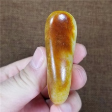 琪玉商城和田玉细腻油润撒金秋梨皮白玉高端玩料92克