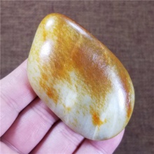 琪玉商城和田玉细腻油润撒金秋梨皮白玉高端玩料92克