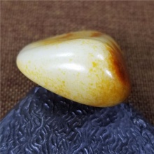 琪玉商城和田玉细腻油润撒金秋梨皮白玉高端玩料92克