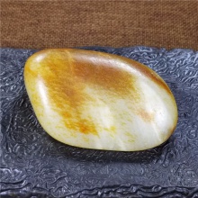 琪玉商城和田玉细腻油润撒金秋梨皮白玉高端玩料92克