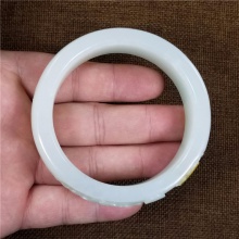 琪玉商城和田玉细腻油润一级脂白黄皮富甲一方白玉手镯93.3克