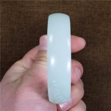 琪玉商城和田玉细腻油润一级脂白黄皮富甲一方白玉手镯93.3克