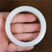 琪玉商城和田玉细腻油润一级脂白黄皮花开富贵白玉手镯86.5克