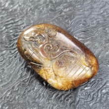 精品收藏细腻油润红黄沁籽料苏州名家王清作品必定成龙挂件13克