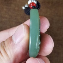 琪玉商城和田玉细腻青玉山料观音挂件16.5克