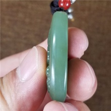 琪玉商城和田玉细腻青玉山料观音挂件16.5克