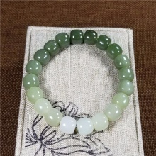 琪玉商城和田玉细腻油润渐变黄口老型珠10X11MM手链籽料34克