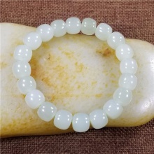 琪玉商城和田玉细腻油润湖水青玉手链9X10MM31.6克