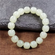 琪玉商城和田玉细腻油润湖水青玉手链10X11MM42克