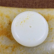 琪玉商城和田玉细腻油润白玉籽料平安扣挂件25.8克