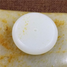 琪玉商城和田玉细腻油润白玉籽料平安扣挂件25.8克