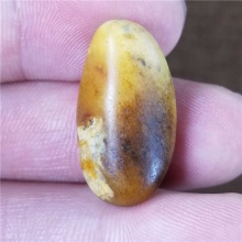 琪玉商城和田玉细腻油润鸡油黄沁手链籽料5.2克