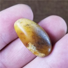 琪玉商城和田玉细腻油润鸡油黄沁手链籽料5.2克