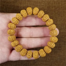 尼泊尔野生菩提子六辩小金刚高端文玩手串12X10MM17.8克