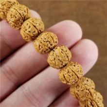 尼泊尔野生菩提子六辩小金刚高端文玩手串12X10MM17.8克