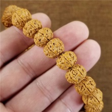 尼泊尔野生菩提子六辩小金刚高端文玩手串12X10MM17.8克