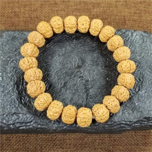 尼泊尔野生菩提子六辩小金刚高端文玩手串12X10MM17.8克
