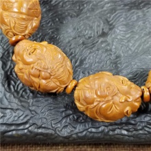 琪玉商城苏工精雕橄榄核雕财神高端文玩手串38.5克