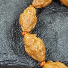 琪玉商城苏工精雕橄榄核雕财神高端文玩手串38.5克