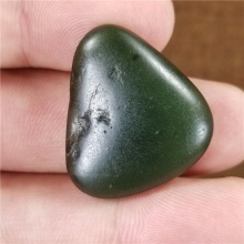 琪玉商城和田玉细腻油润菠菜绿碧玉手链籽料7.2克