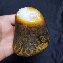 苏州仿古工艺实力派王清大师代表作金包银一级脂白仿古守护大把件507.6克，重器询价六位数，子冈杯获金奖作品，和田玉籽料圈网红作品，真正的收藏大家拥有的好宝贝！