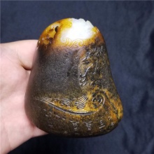 苏州仿古工艺实力派王清大师代表作金包银一级脂白仿古守护大把件507.6克，重器询价六位数，子冈杯获金奖作品，和田玉籽料圈网红作品，真正的收藏大家拥有的好宝贝！