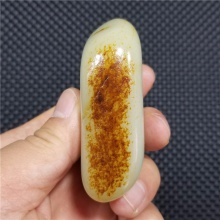 琪玉商城细腻油润双面天地聚枣红皮白玉籽料173克，重器询价六位数！