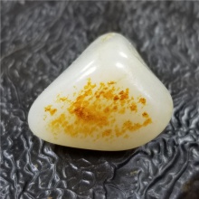 琪玉商城和田玉细腻油润撒金皮白玉大手链籽料14.6克