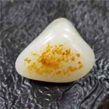 琪玉商城和田玉细腻油润撒金皮白玉大手链籽料14.6克